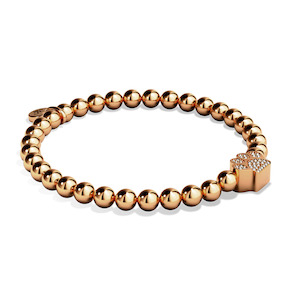 Sterling Silver Charm Bracelets: Paw | .925 Sterling Silver Rose Gold Vermeil | CZ Diamond Pup Print Bracelet