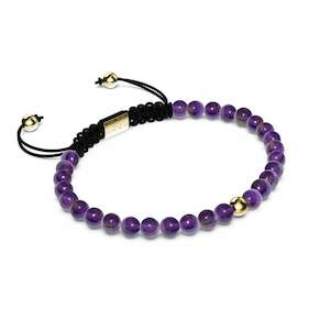 Amethyst | Gold Vermeil | Focus Gemstone Macrame Bracelet
