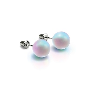 Holiday Weekend Sale: Rainbow White | .925 Sterling Silver | Mermaid Glass Stud Earrings