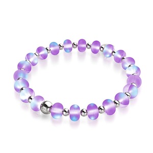 Violet | Silver | Mermaid Glass Macaron Bracelet