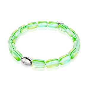 Authentic Mermaid Glass: Emerald | .925 Sterling Silver | Mermaid Glass Pebble Bracelet