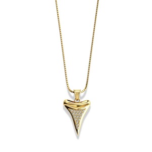 Pendants: Shark Tooth Infinity Clasp Necklace by Lauren Howe | .925 Sterling Gold Vermeil | Crystal