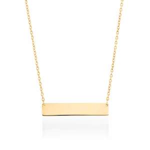 Minimalist Necklaces: Minimalist Bar | 18k Gold | Gilded Necklace
