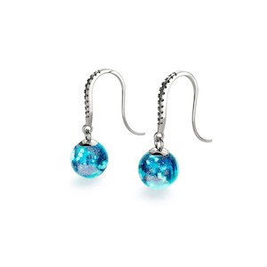 Studs: Aquamarine | .925 Sterling Silver | Firefly Glass Huggie Earrings