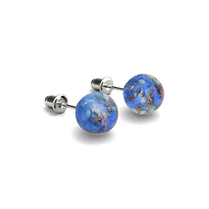 Studs: Cobalt | .925 Sterling Silver | Firefly Glass Stud Earrings