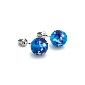 Studs: Topaz Flame | .925 Sterling Silver | Firefly Glass Stud Earrings