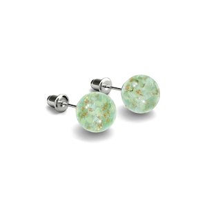 Studs: Evergreen | .925 Sterling Silver | Firefly Glass Stud Earrings