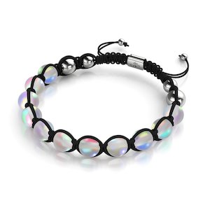 Black | Rainbow White | Silver | Mermaid Glass Charmballa Bracelet