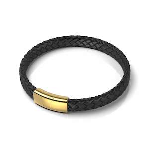Gifts For Him: 18k Gold | Infinity Braid | Mini Leather Bracelet