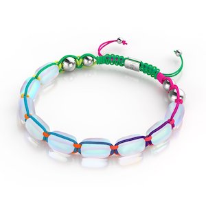 Pre Holiday Sale: Spectrum | Mermaid Glass Pebble Macrame Bracelet