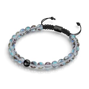 Pre Holiday Sale: Milky Way | Gunmetal | Galaxy Glass Macrame Bead Bracelet