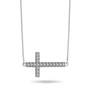Blessed | .925 Sterling Silver | Crystal Cross Infinity Clasp Necklace