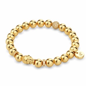 Symbolic Charms: 18k Gold | Gilded Buddha Bracelet