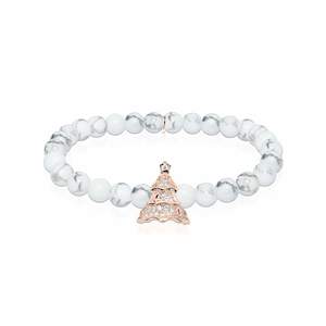 Nature Charms: Evergreen | 18k Rose Gold & Howlite | Crystal Holiday Tree