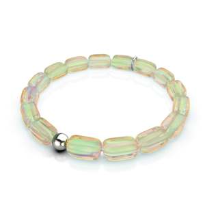 Champagne Supernova | .925 Sterling Silver | Galaxy Glass Pebble Bracelet