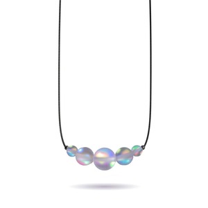 Solstice Collection: Grey | .925 Sterling Silver Gunmetal | Mermaid Glass Infinity Clasp Necklace