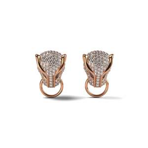 Animal Instinct: Panthera | 18k Rose Gold | Cubic Zirconia Crystal Earrings