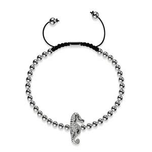 Reef | Silver | Seahorse Macrame Charmballa Bracelet