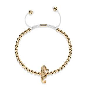 Reef | 18k Gold | Seahorse Macrame Charmballa Bracelet