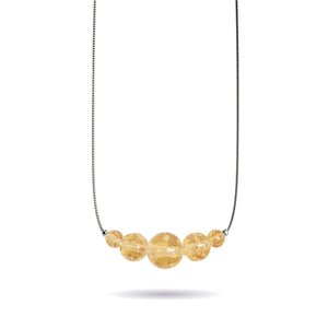 Amber | .925 Sterling Silver | Firefly Glass Infinity Clasp Necklace