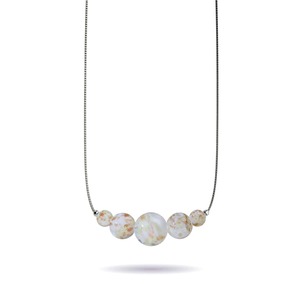 925 Sterling Silver Crystal Charm Necklaces: Ivory | .925 Sterling Silver | Firefly Glass Infinity Clasp Necklace
