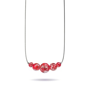 925 Sterling Silver Crystal Charm Necklaces: Crimson | .925 Sterling Silver | Firefly Glass Infinity Clasp Necklace