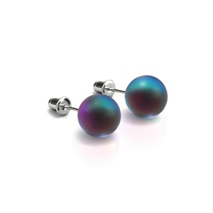 End Of Season Summer Sale: Grey | .925 Sterling Silver | Mermaid Glass Stud Earrings