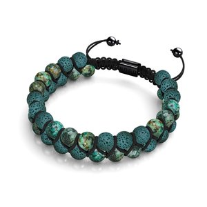 Gunmetal: Teal Oceanic Jasper | Gunmetal | Lava Rock Diffuser Bracelet
