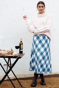 Shanty: Sicily Skirt - Blue Steel Check