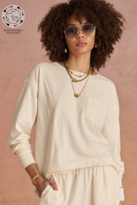 Soho Cara Long Sleeve Top - Creme