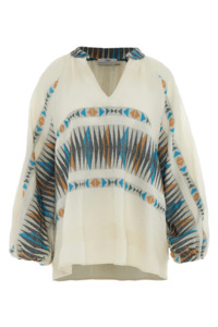 Shirts Tops: Eris Blouse - Blue/Camel