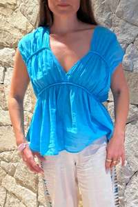 Purity Blouse - Cyan