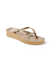 Sale Shoes Accessories: Coogee Wedge Jandal - Bronze Snake