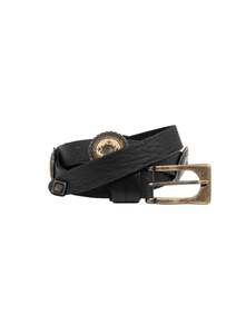 Devotion Twins Gaia Leather Belt - Black/Gold
