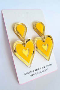 Lover Lover: Freina Single Drop Earrings - Marigold/Gold