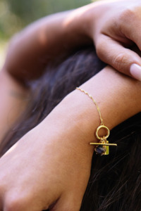 Love Lunamei: Healing Bracelet - Gold with Herkimer Quartz