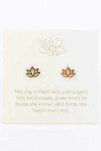 Love Lunamei: Lotus Stud Earrings - in Gold or Silver