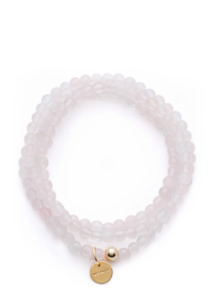 Amuleto Rose Quartz Wrap Bracelet - Small bead/Gold