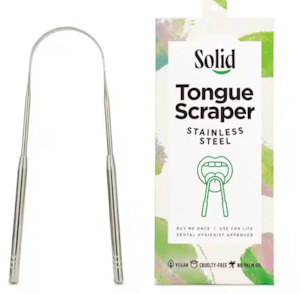 Dental Care: Metal Tongue Scraper – Stainless Steel