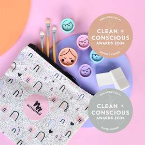 Pretty Play Makeup: Natural Pressed Eyeshadow and Blush Pack with Accessories