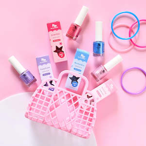 Nail Polishes: 4 Pack Water-Based Kids Nail Polish | Teal, Purple, Pastel Pink and Bright Pink