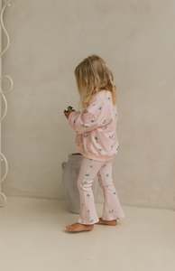 Bottoms: RIBBED FLARES - BELLE FLEUR BLUSH