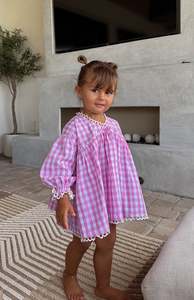 NOELLE DRESS - PINK GINGHAM