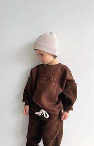 Tops: LOGO WOOLY JUMPER - CHOCOLATE