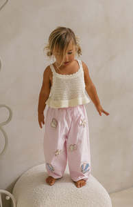 LITTLE COVE BARREL JEANS - PINK