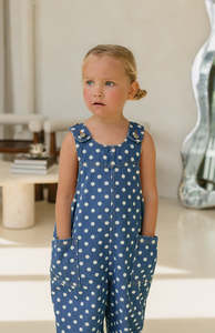 All: POLKA DENIM BARREL OVERALL