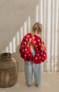 All: BETTY TIE LOOP BACK KNIT - RED DOT