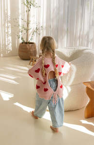 BETTY TIE LOOP BACK KNIT - HEARTS