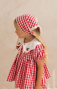 CHERRY GINGHAM HEADSCARF