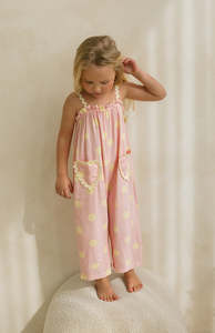 STRAWBERRY CREAM DOT RIC RAC JUMPSUIT